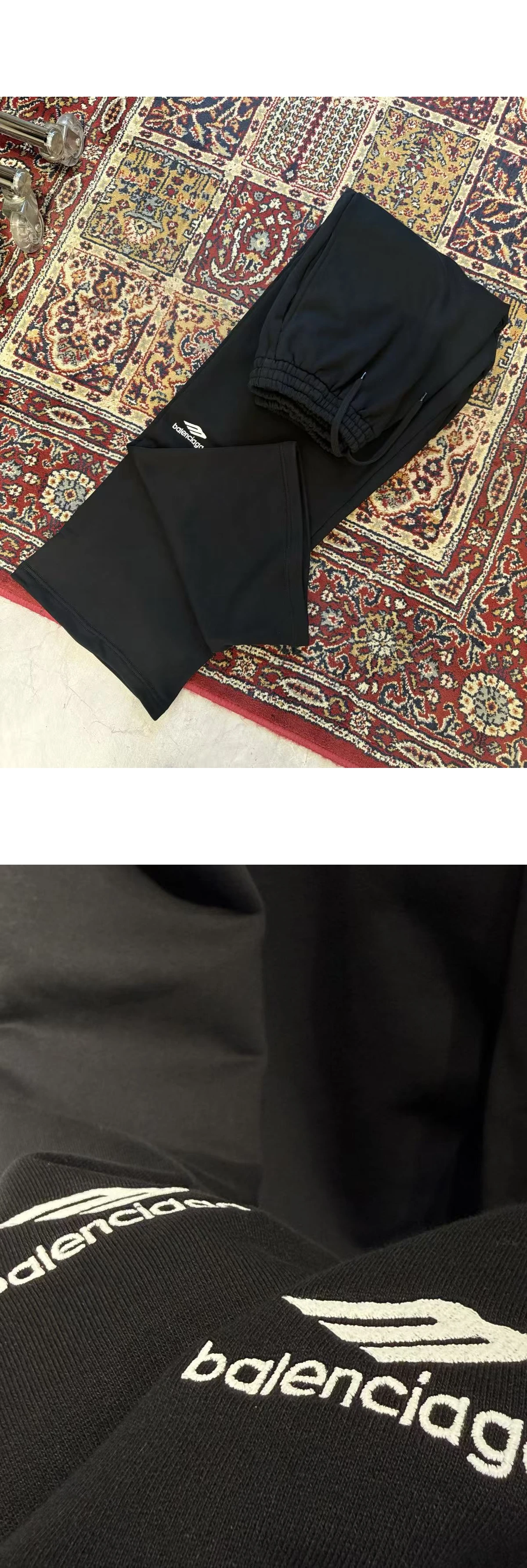 [BALENCIAGA] 발렌시아가 3B 스포츠 아이콘 스웨트팬츠 블랙