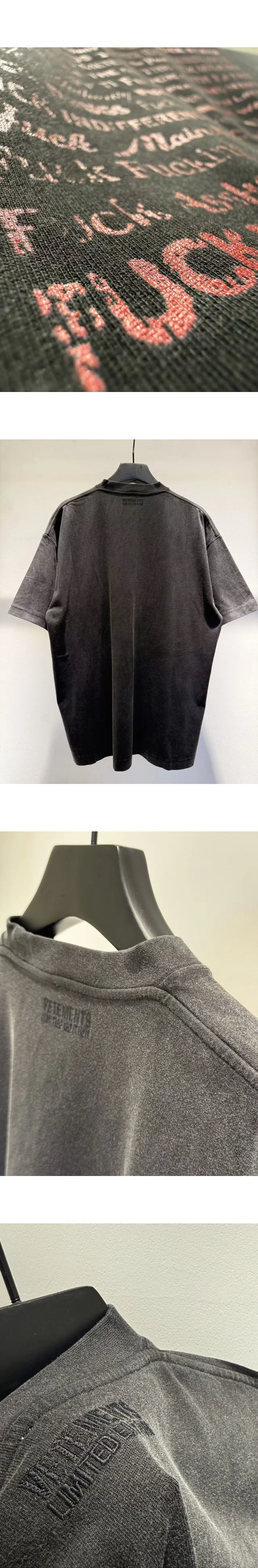 [VETEMENTS] 베트멍 FUCK 텍스트 프린트 쇼트슬리브 티셔츠