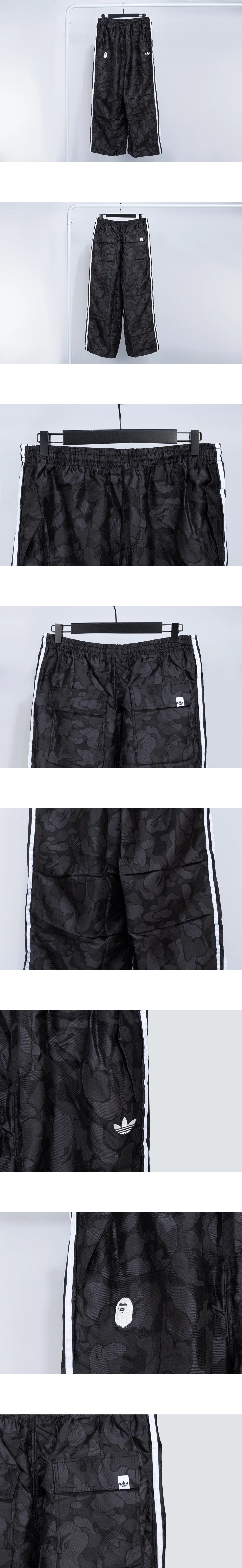 [BAPE] 베이프 x 아디다스 자카드 팬츠 다크 그레이
