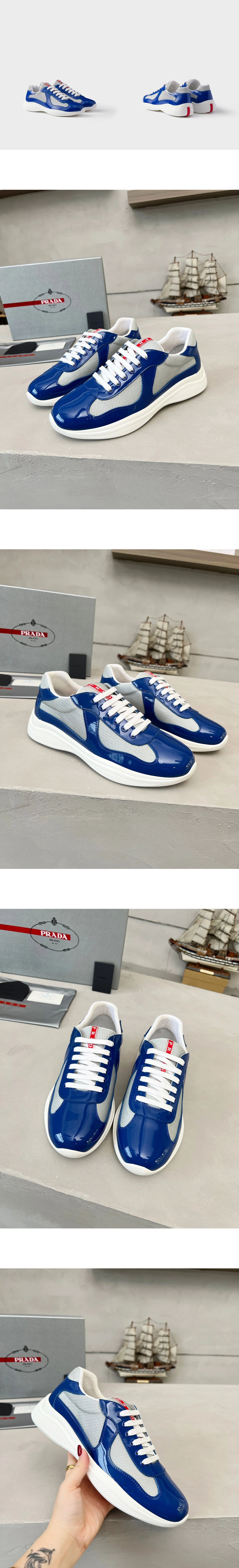 [PRADA] 프라다 America's Cup 아메리카 컵 테크니컬 패브릭 스니커즈 코발트블루/실버 4E3400_ASZ_F0J3X_F_G000 남녀공용