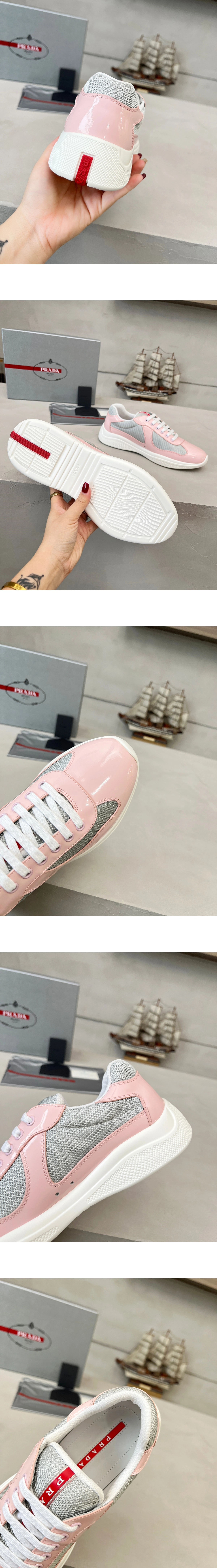 [PRADA] 프라다 America's Cup 아메리카 컵 테크니컬 패브릭 스니커즈 페탈/실버 4E3400_3AMS_F0W0J 남녀공용