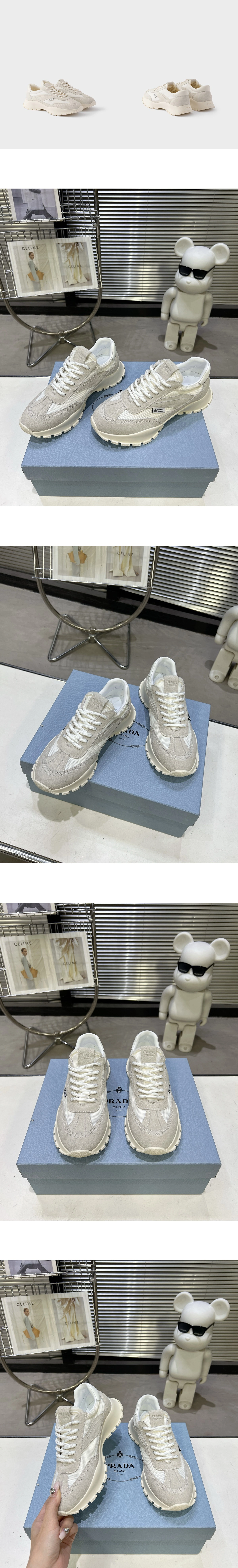 [PRADA] 프라다 메시 스웨이드 스니커즈 화이트 1E503O_3ZO7_F0009_F_045 남녀공용