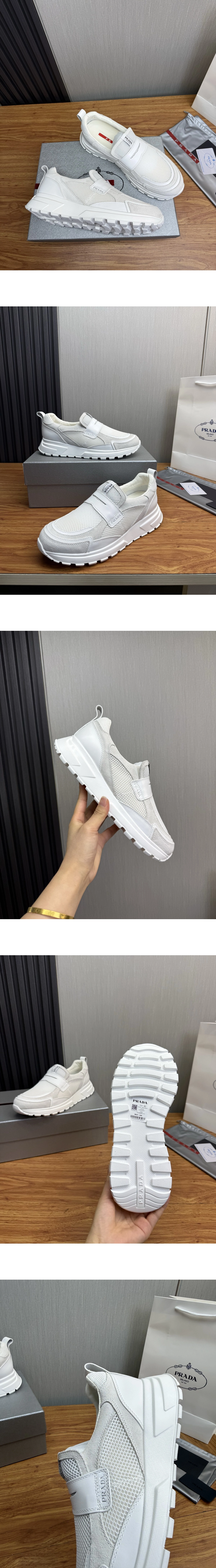 [PRADA] 프라다 프락스 메시 레더 로퍼 화이트 2DE163_3ZM0_F0009_F_G000 남성용