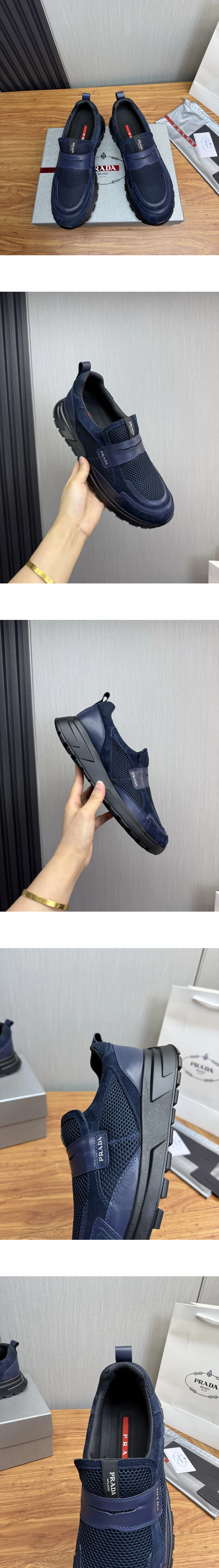[PRADA] 프라다 프락스 메시 레더 로퍼 네이비 2DE163_3ZM0_F0008_F_G000 남성용