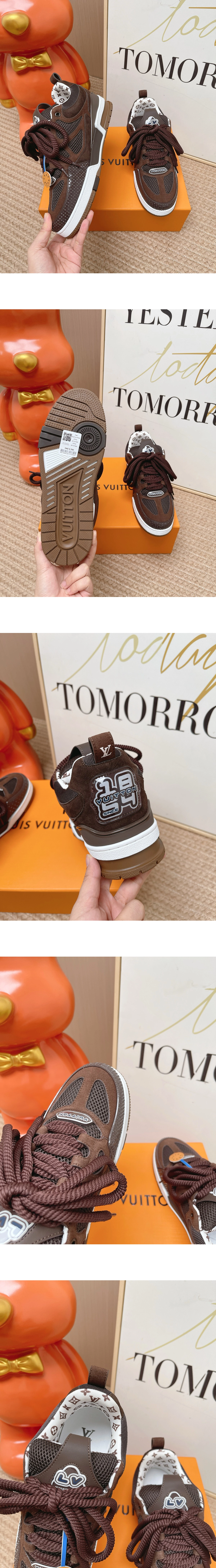 [LOUIS VUITTON] 루이비통 Skate 스케이트 스웨이드 스니커즈 브라운 1AK7Q7 남녀공용