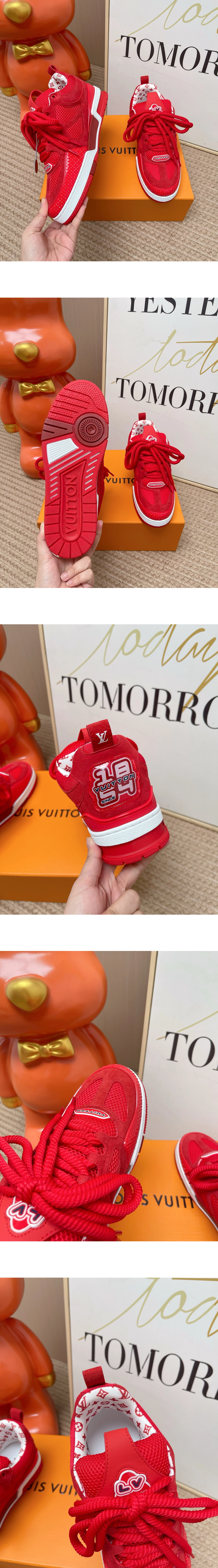 [LOUIS VUITTON] 루이비통 Skate 스케이트 스웨이드 스니커즈 레드 1AK7RS 남녀공용