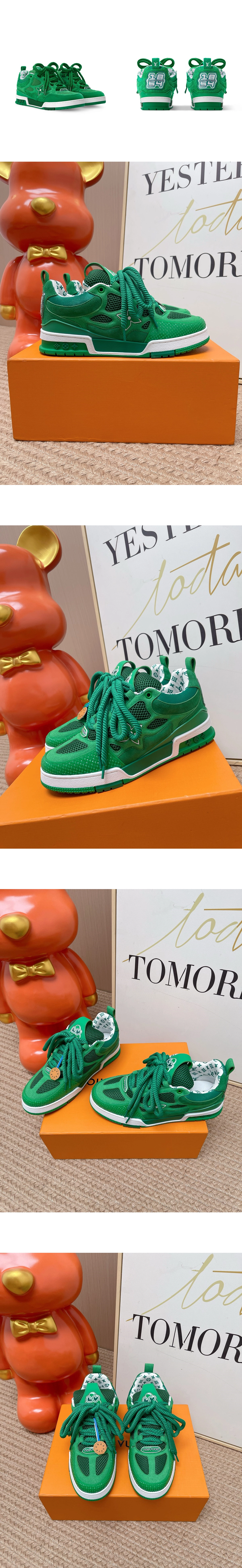 [LOUIS VUITTON] 루이비통 Skate 스케이트 스웨이드 스니커즈 그린 1AK7QQ 남녀공용