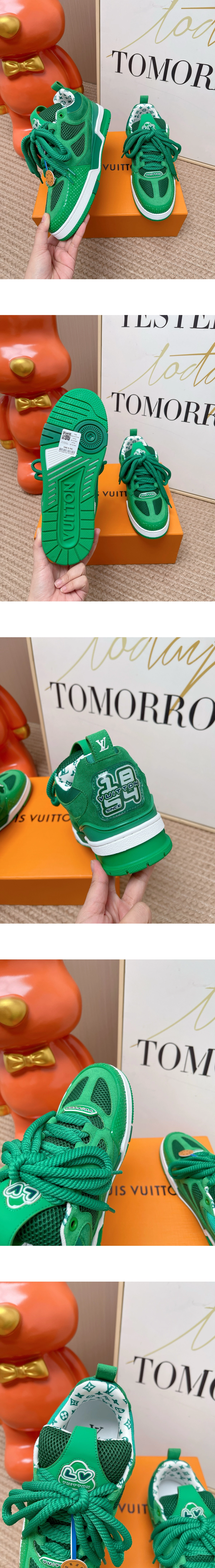 [LOUIS VUITTON] 루이비통 Skate 스케이트 스웨이드 스니커즈 그린 1AK7QQ 남녀공용