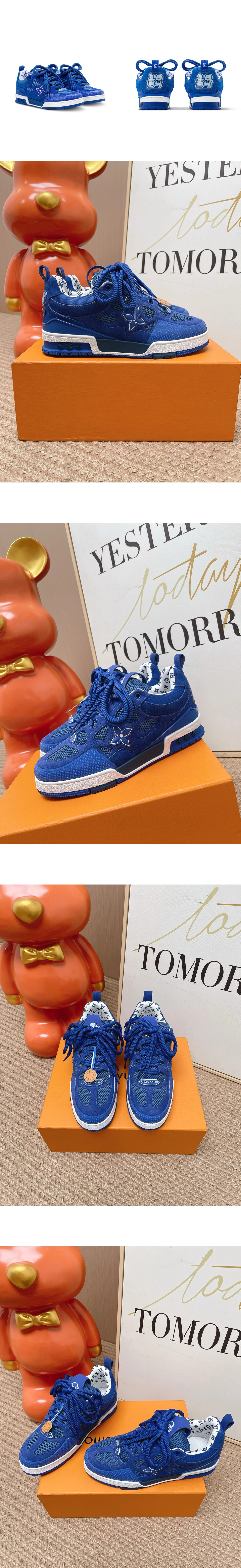 [LOUIS VUITTON] 루이비통 Skate 스케이트 스웨이드 스니커즈 블루 1AK7R9 남녀공용