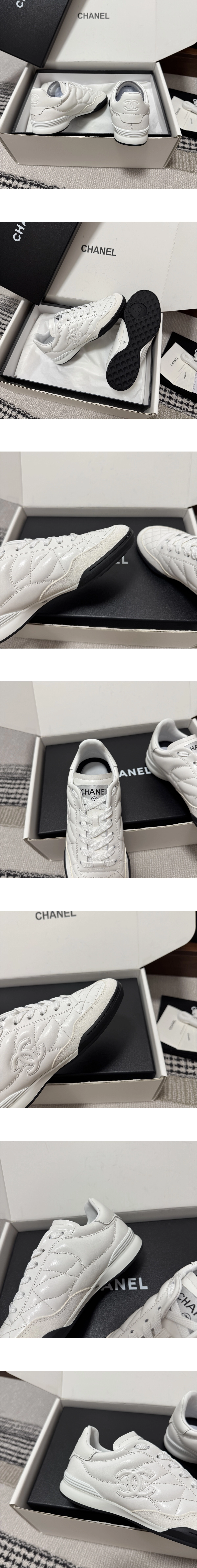 [CHANEL] 샤넬 샤이니 스웨이드 스니커즈 화이트 G45839-B17446-NZB02