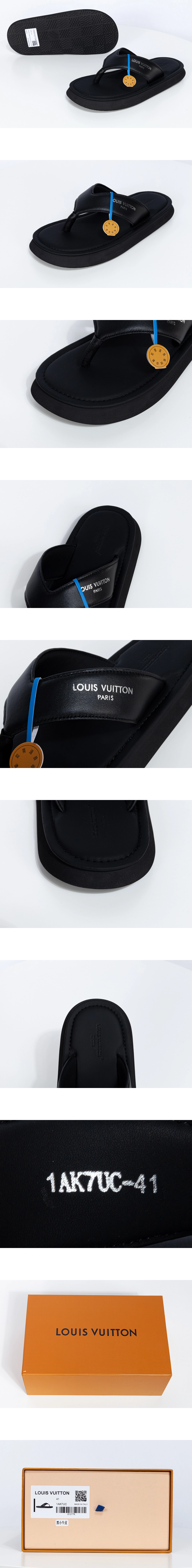 [LOUIS VUITTON] 루이비통 플립플랍샌들 블랙 1AK7UG