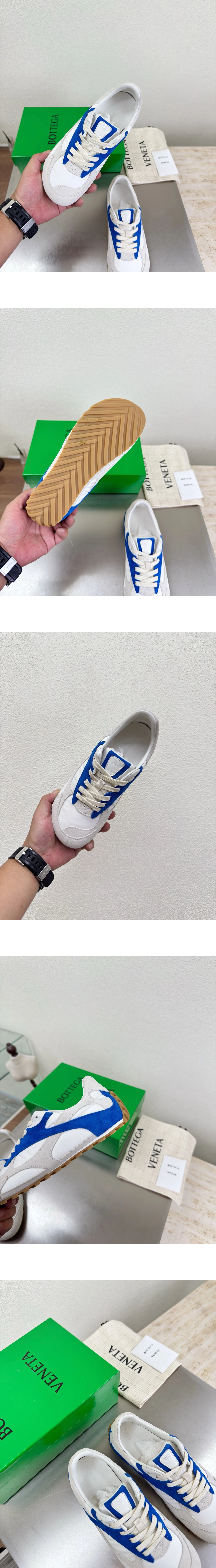 [BOTTEGA VENETA] 보테가베네타 오르빗 플래시 스웨이드 나일론 스니커즈 화이트/블루 867921V3MS24389 남녀공용