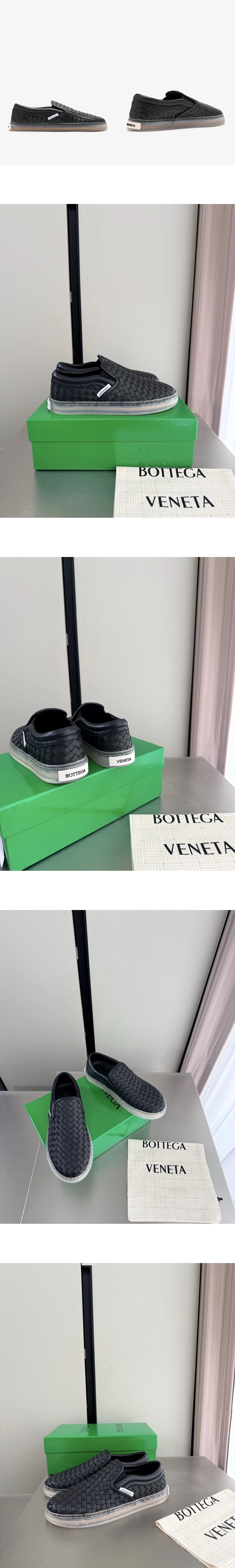[BOTTEGA VENETA] 보테가베네타 세레나 인트레치아토 가죽 슬립온 스니커즈 블랙 876113V6VE01000 남녀공용