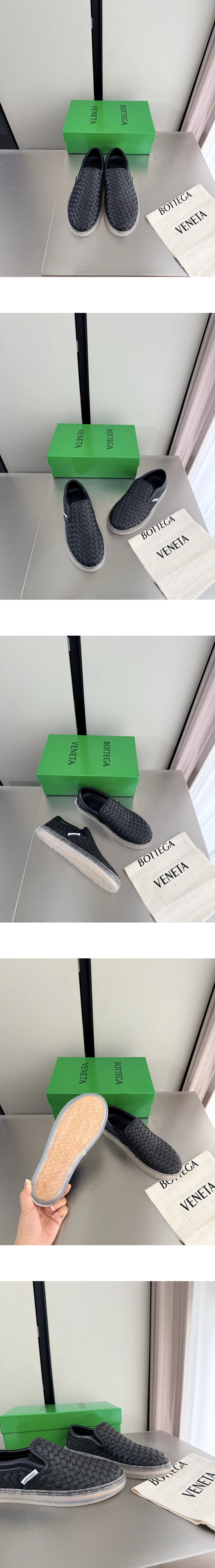 [BOTTEGA VENETA] 보테가베네타 세레나 인트레치아토 가죽 슬립온 스니커즈 블랙 876113V6VE01000 남녀공용