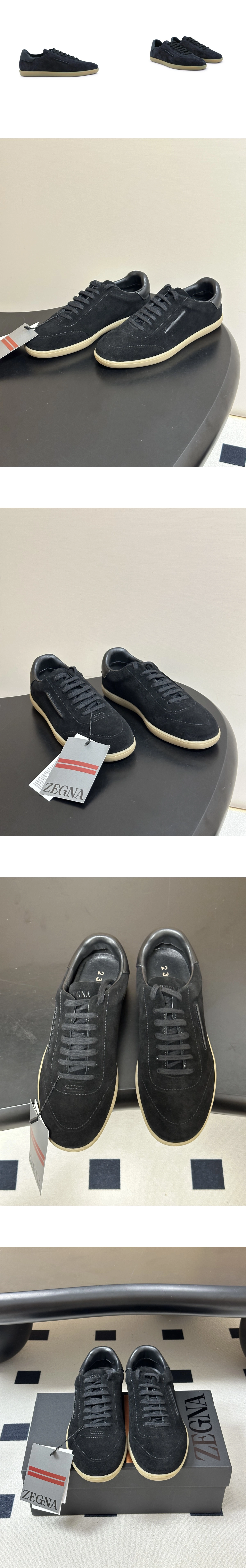 [ZEGNA] 제냐 스웨이드 로우탑 스니커즈 네이비 RLHSOY S8218ZNYT 남성용
