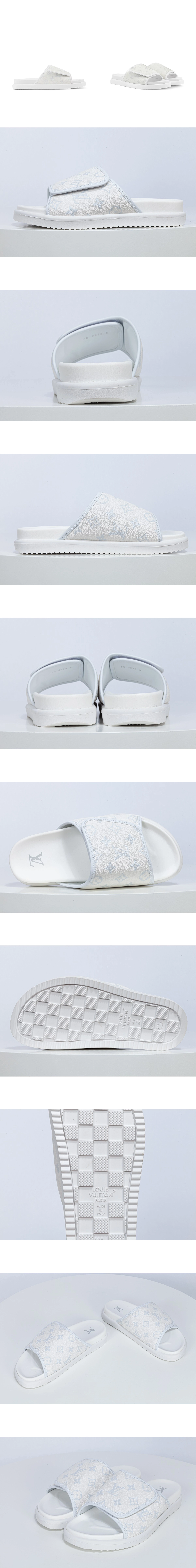 [LOUIS VUITTON] 루이비통 마이애미 모노그램 벨크로 스트랩 뮬 화이트 1AIXCA