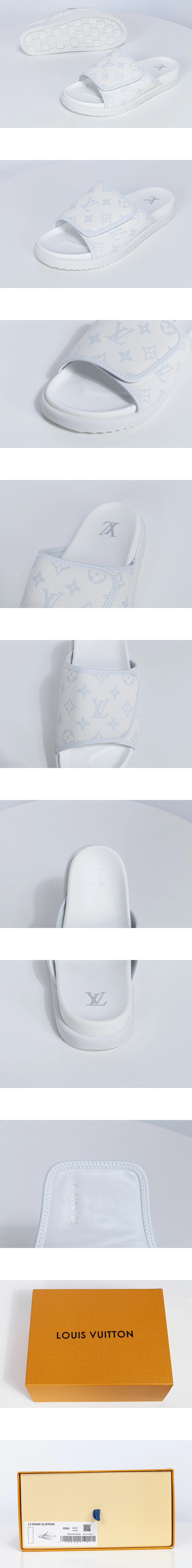 [LOUIS VUITTON] 루이비통 마이애미 모노그램 벨크로 스트랩 뮬 화이트 1AIXCA