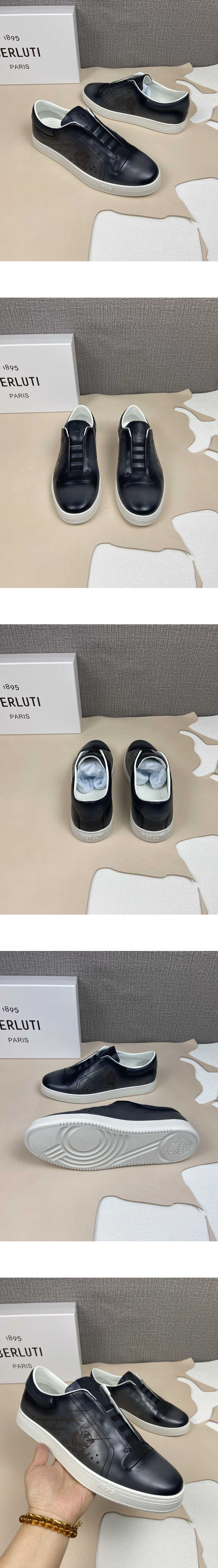 [BERLUTI] 벨루티스크리토 베네치아 레더 스니커즈 블랙