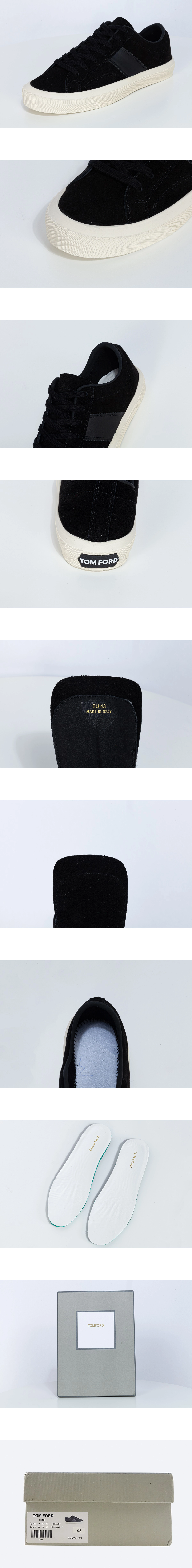 [TOM FORD] 톰포드 Cambridge 캠브리지 스웨이드 로우탑 스니커즈 블랙 J0974LCL032N