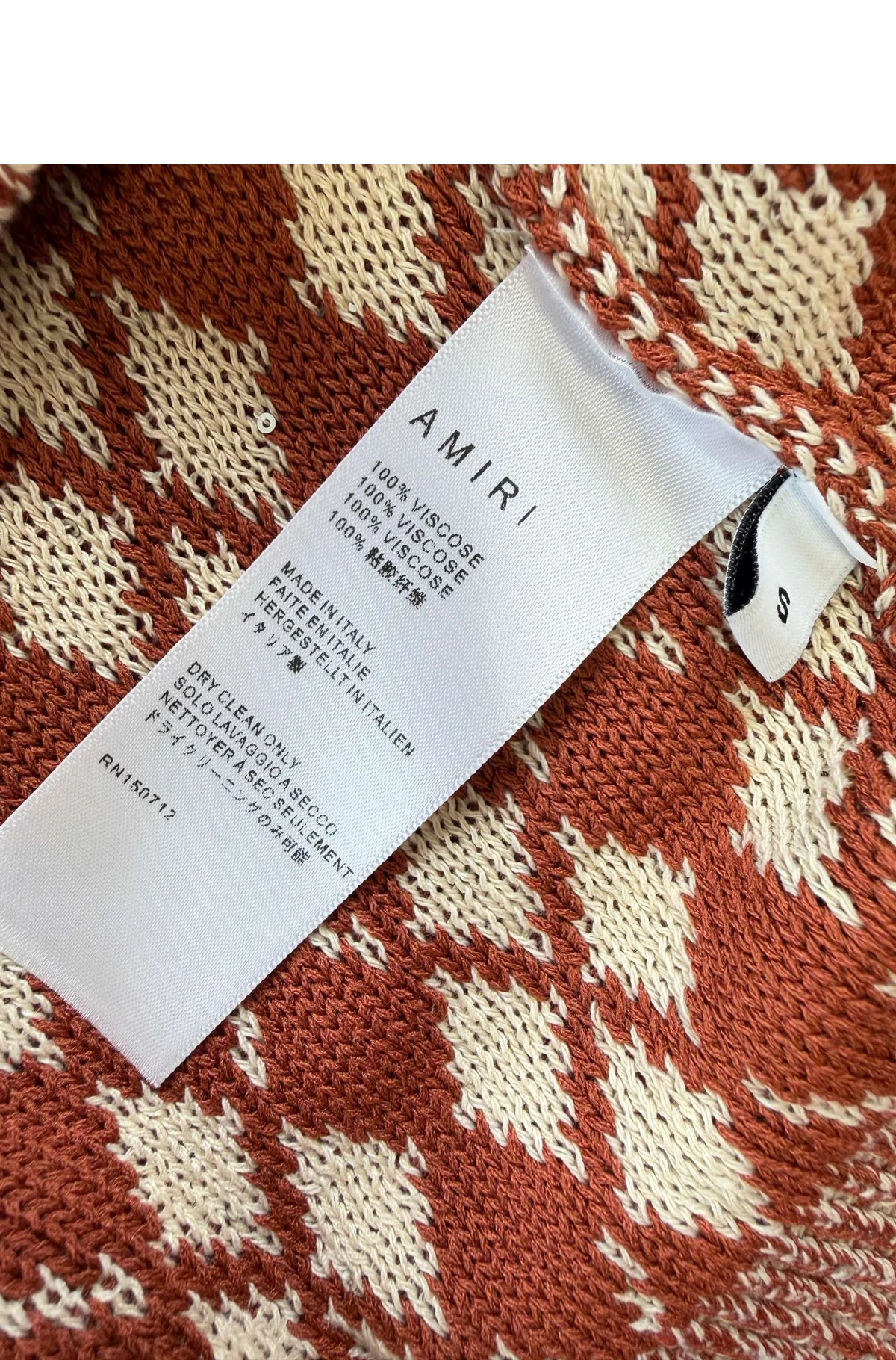 [AMIRI] 아미리 아가일 쇼트슬리브 폴로 스웨터 위스키