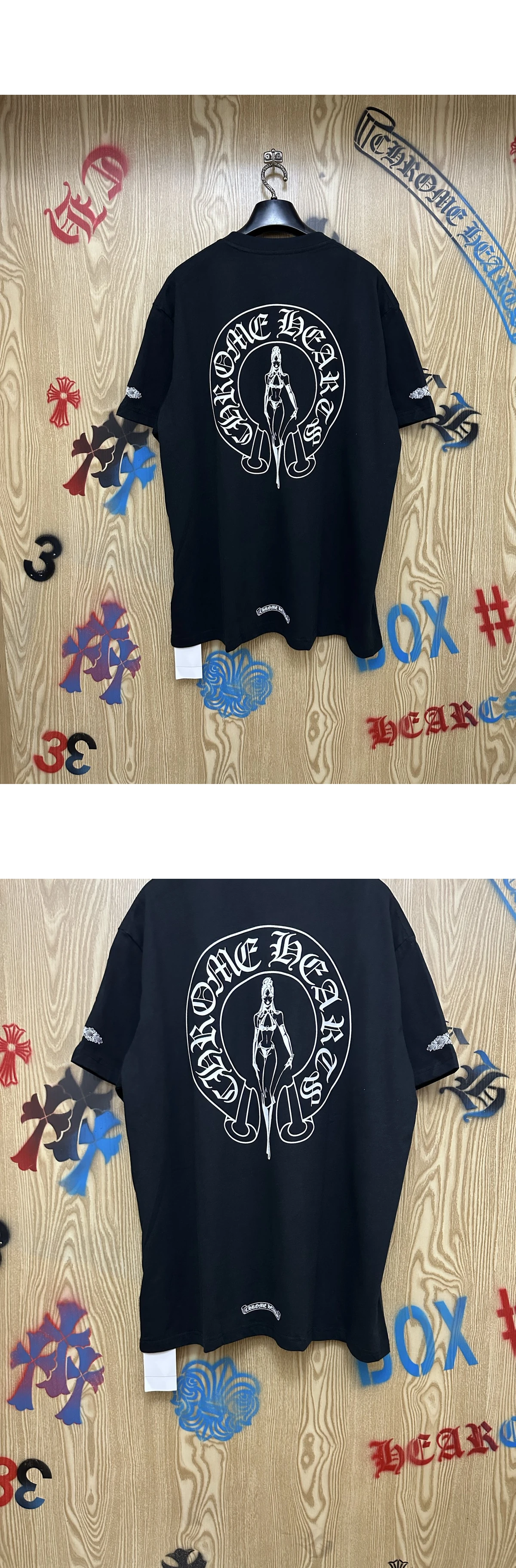 [Chrome Hearts] 크롬하츠 x 데들리 돌 호스슈 포켓 쇼트슬리브 블랙