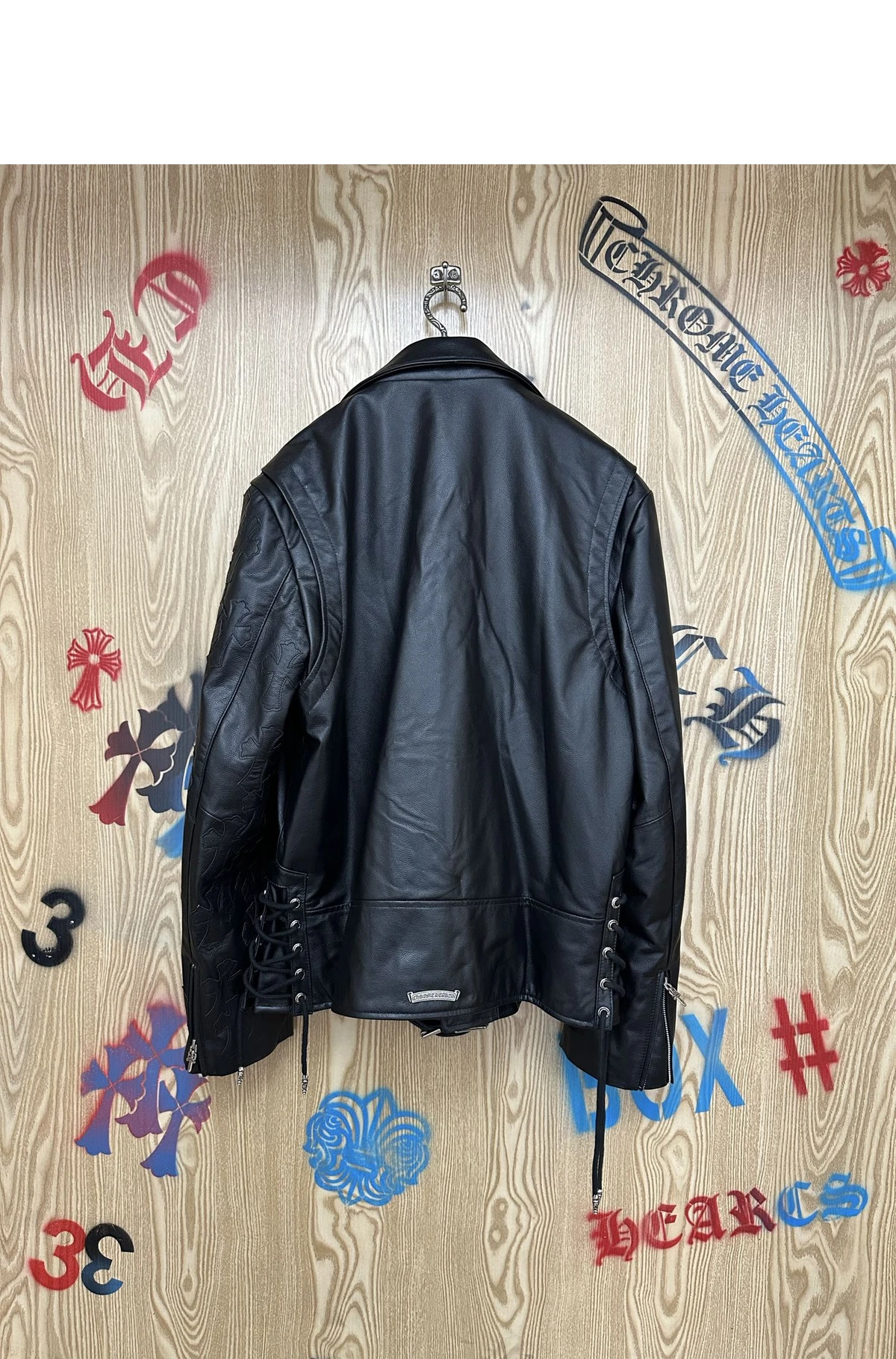 [Chrome Hearts] 크롬하츠 제이제이 딘 래브스킨 라이더 레더 자켓 블랙