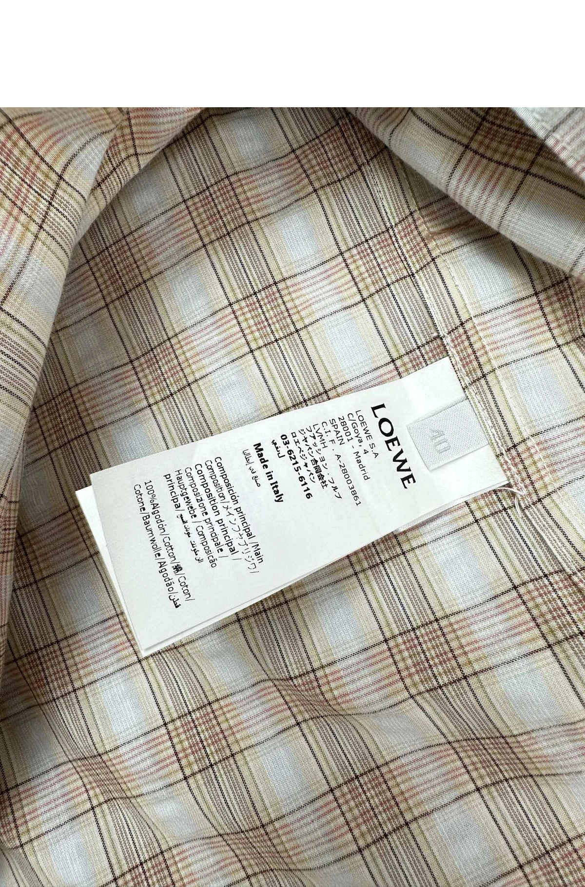 [LOEWE] 로에베 깅엄 체크 쇼트슬리브 셔츠 멀티컬러