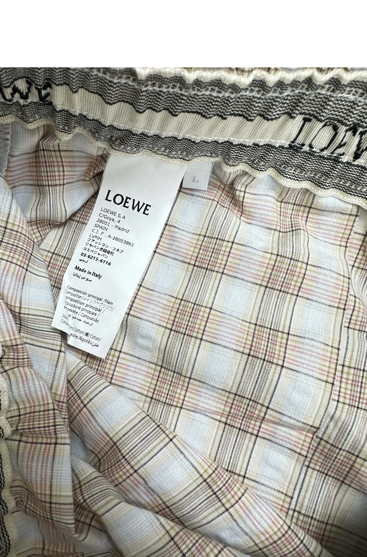 [LOEWE] 로에베 깅엄 체크 쇼츠 멀티컬러