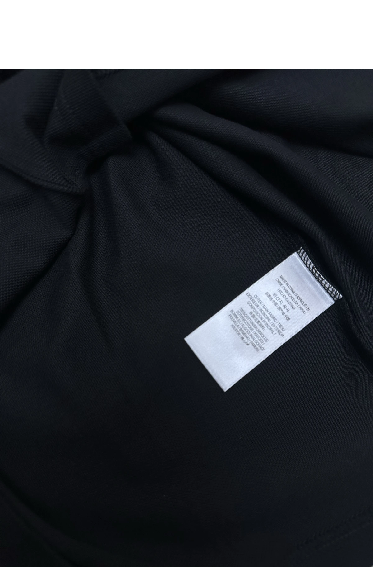 [BURBERRY] 버버리 체크 칼라 코튼 피케 슬림 핏 롱 슬리브 폴로 셔츠 블랙