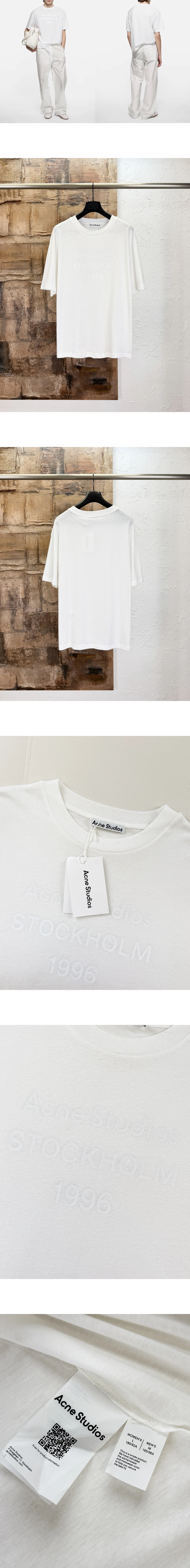 [ACNE STUDIOS] 아크네 스튜디오 스톡홀름 1996 로고 프린트 쇼트슬리브 티셔츠 화이트