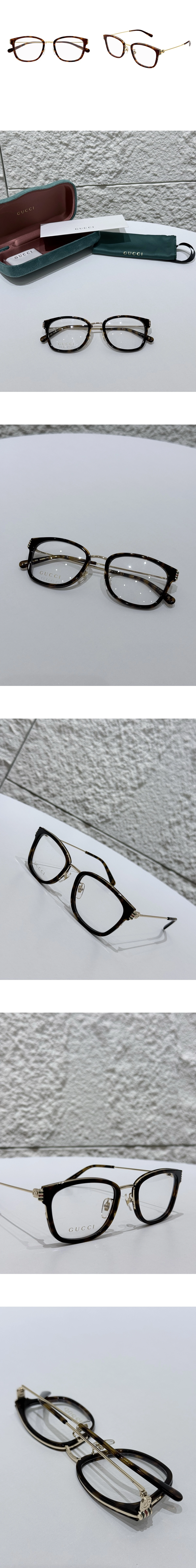 [GUCCI] 구찌 메탈 템플 스퀘어 안경테 GG1886OA