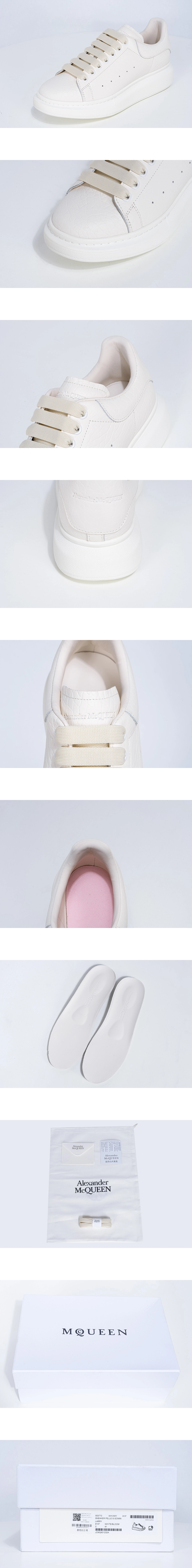 [ALEXANDER MCQUEEN] 알렉산더맥퀸 오버사이즈 그레인 가죽 스니커즈오프 화이트 808173WHAEG9022