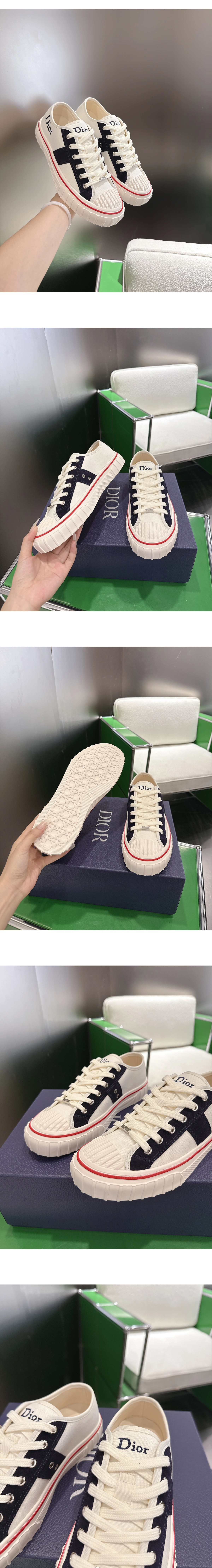 [DIOR] 디올 후퍼 캔버스 스웨이드 로우탑 스니커즈 네이비 블루 3SN376ZDF_H009 남성용