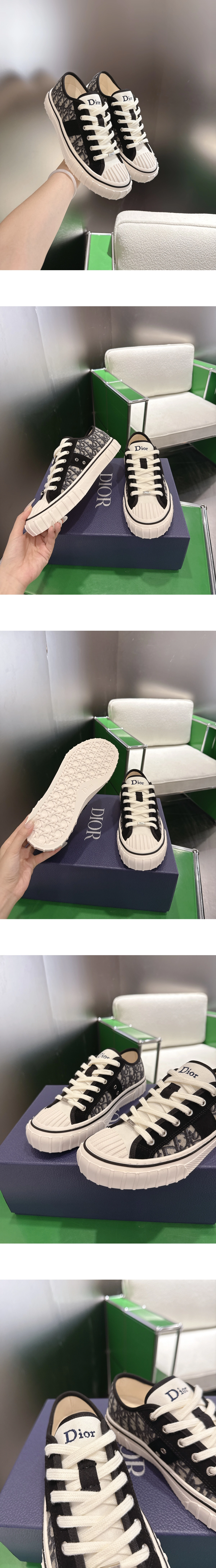 [DIOR] 디올 Hooper 후퍼 오블리크 자카드 로우탑 베이지/블루 3SN375AED_H560 남성용
