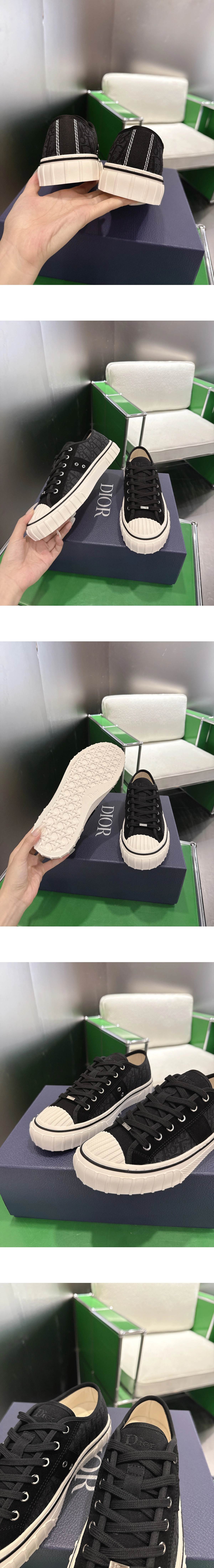 [DIOR] 디올 Hooper 후퍼 디올 오블리크 자카드로우탑 스웨이드 카프스킨 스니커즈 블랙 3SN375AED_H960 남성용