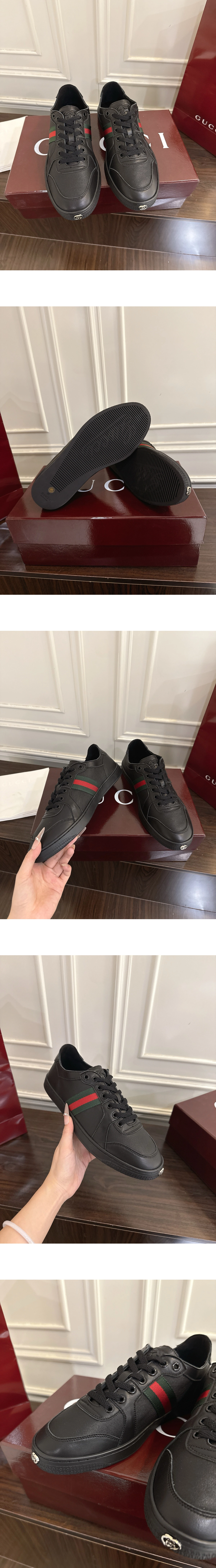 [GUCCI] 구찌 스트레치 로우탑 스니커즈 블랙 865445AAGFF1048 남녀공용