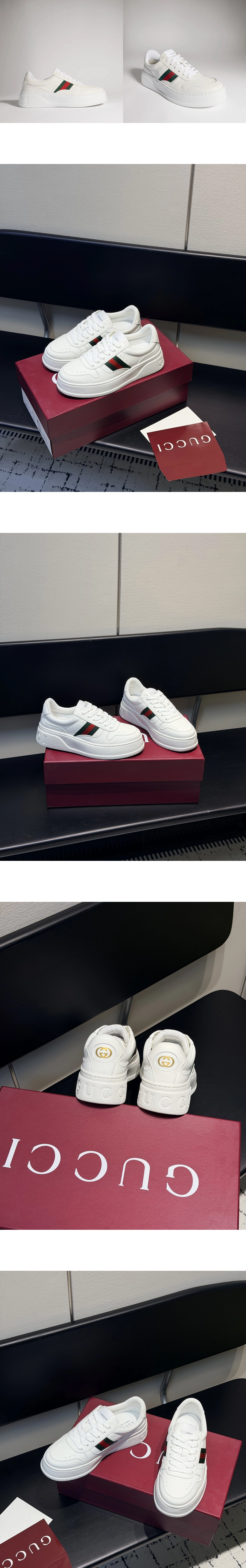 [GUCCI] 구찌청키 레더 스니커즈 화이트848307UPG409064 남녀공용