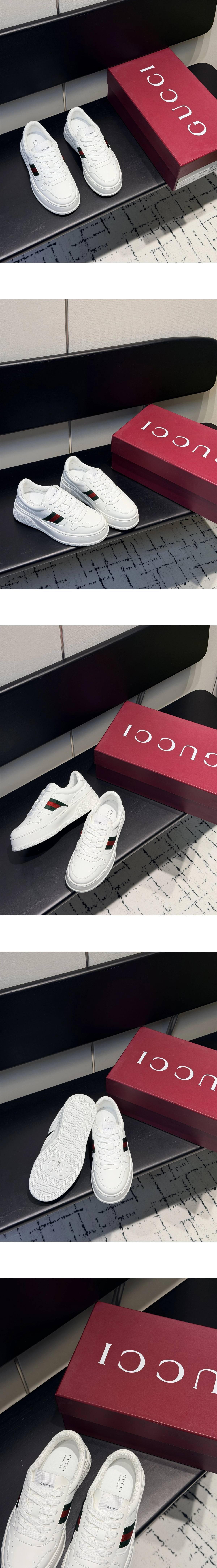 [GUCCI] 구찌청키 레더 스니커즈 화이트848307UPG409064 남녀공용