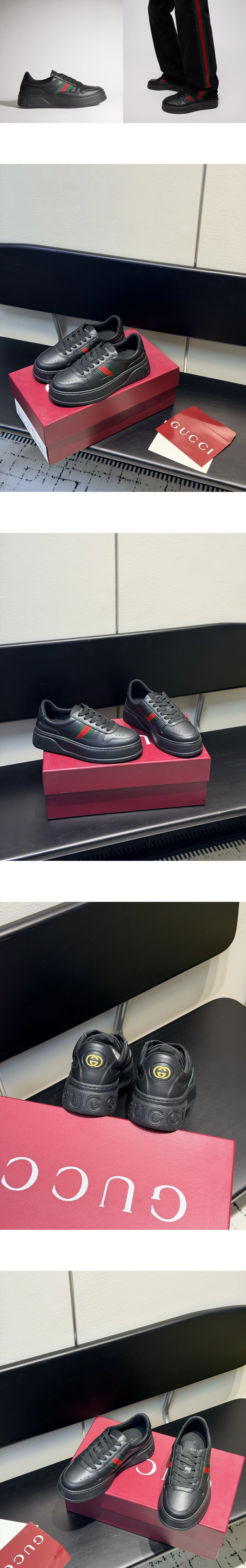 [GUCCI] 구찌청키 레더 스니커즈 블랙848317UPG401072 남녀공용