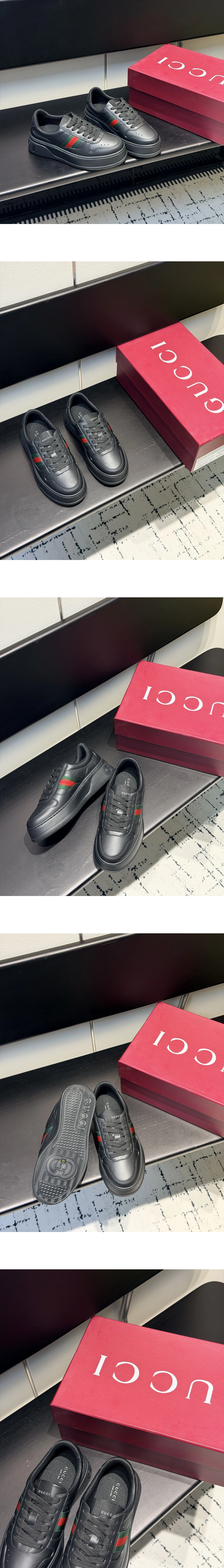 [GUCCI] 구찌청키 레더 스니커즈 블랙848317UPG401072 남녀공용