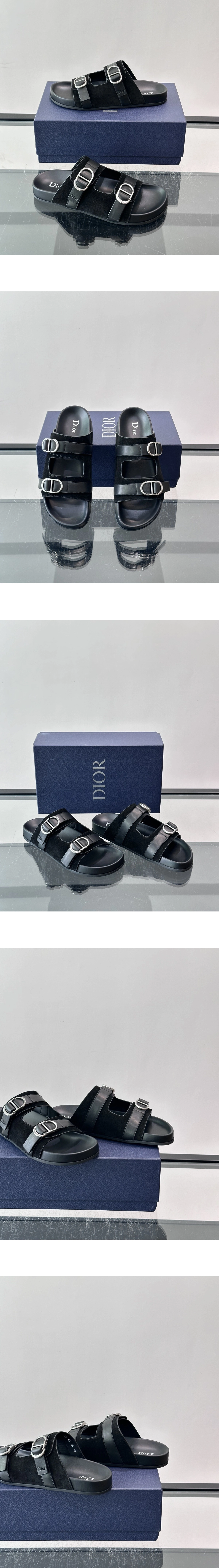 [DIOR] 디올 Aqua 아쿠아 스웨이드 샌들 블랙 3SA165AFA_H900 남성용