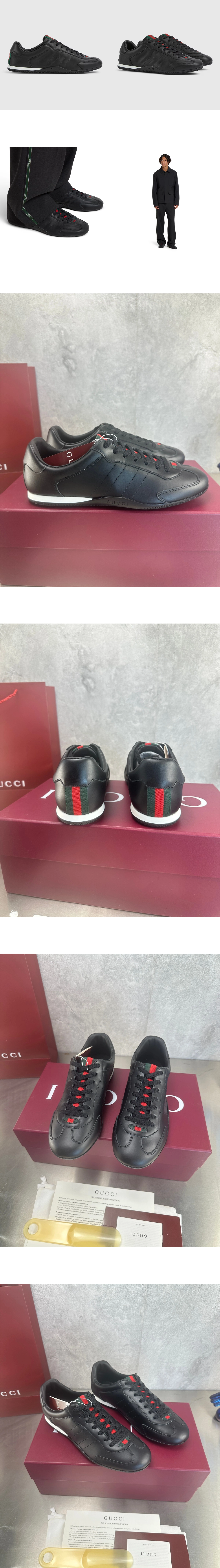 [GUCCI] 구찌 시프트 레더 스니커즈 블랙857018AAFUH1086 남녀공용