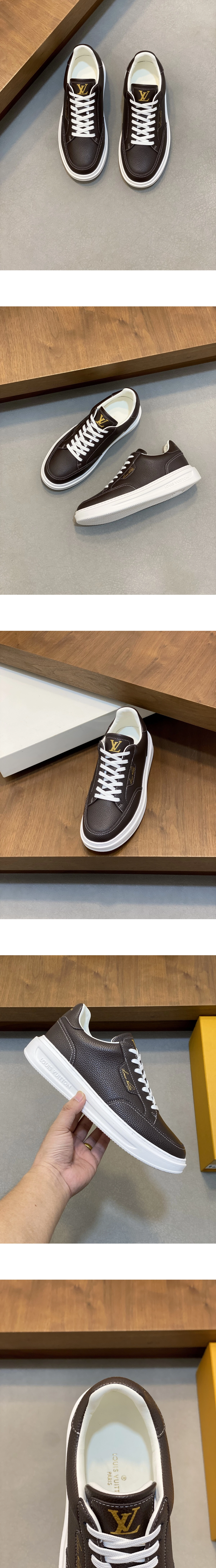 [LOUIS VUITTON] 루이비통 비버리 힐스 카프스킨 스니커즈 마롱 1AJ873 남성용