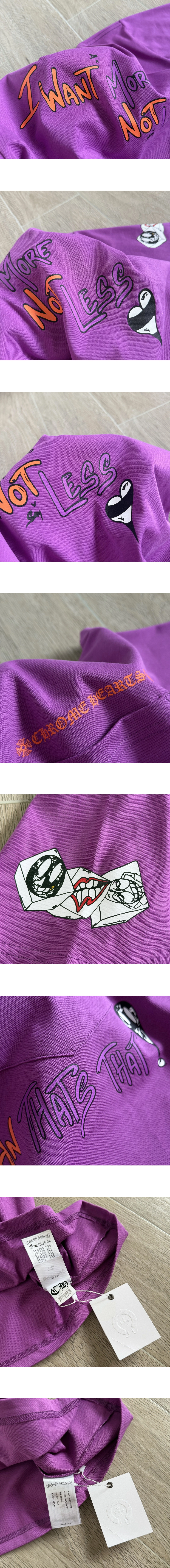 [CHROME HEARTS] 크롬하츠 매티보이 퓨렐 그래피티 체스트 포켓 쇼트슬리브 티셔츠 퍼플