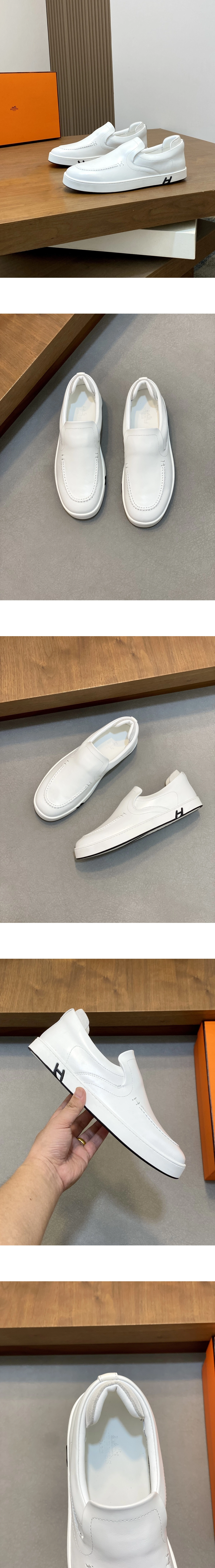 [Hermes] 에르메스 키디 슬립온 스니커즈 블랑 H251080Zv90