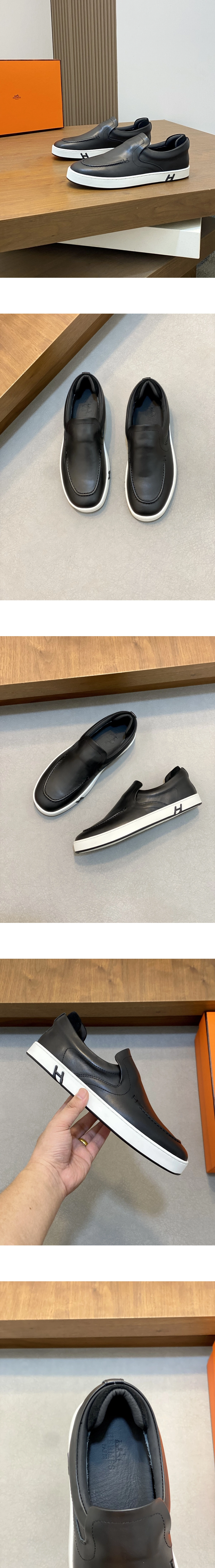 [Hermes] 에르메스 키디 슬립온 스니커즈 누아르 H251923ZH01 남성용 