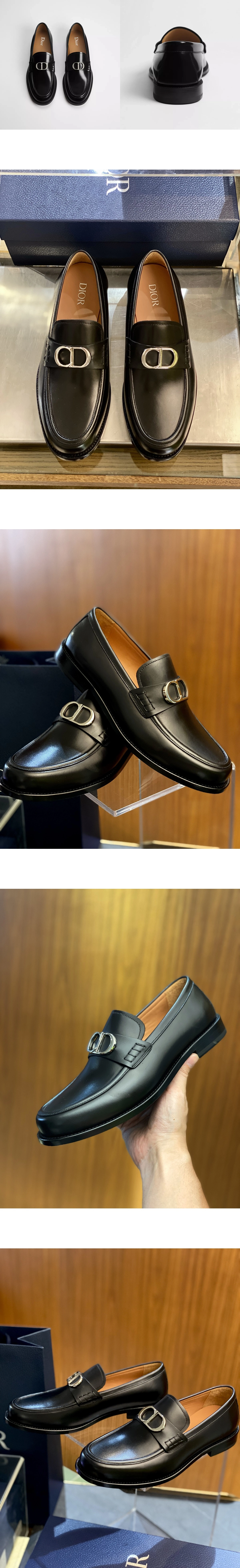 [DIOR] 디올 Granville 그랜빌 유광 카프스킨 로퍼 블랙 3LO217ZJQ_H900_T39 남성용