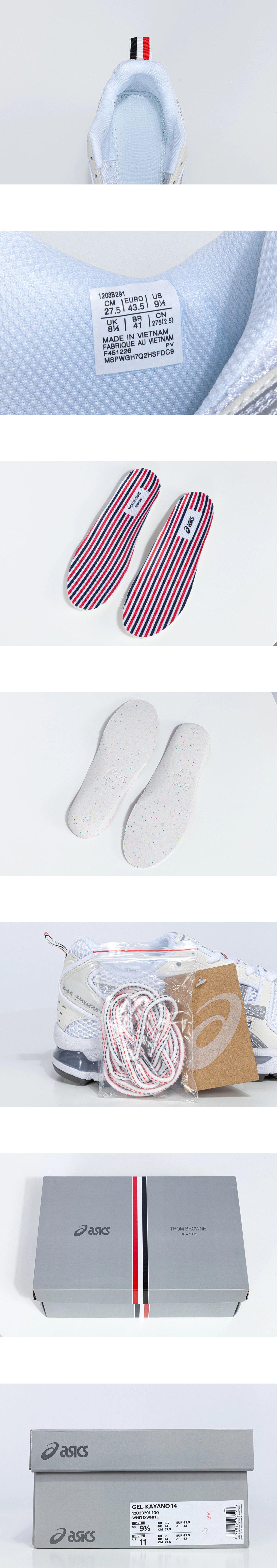 [ASICS] 아식스 x 톰브라운 젤 카야노 14 화이트 1203B291-100 남녀공용 (M)
