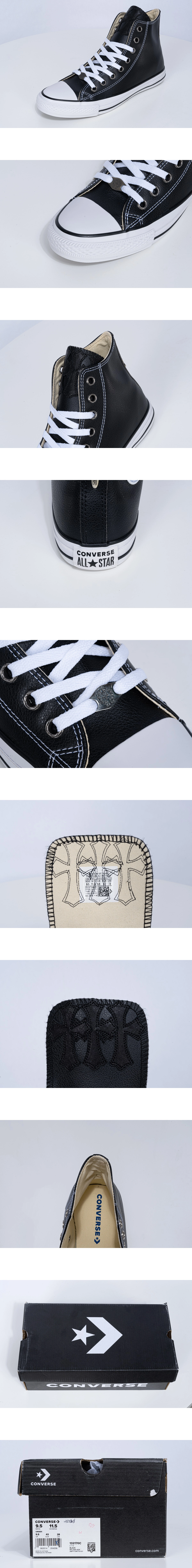 [Chrome Hearts] 크롬하츠 x 컨버스 척테일러 레더 하이탑 스니커즈 블랙/화이트 남녀공용