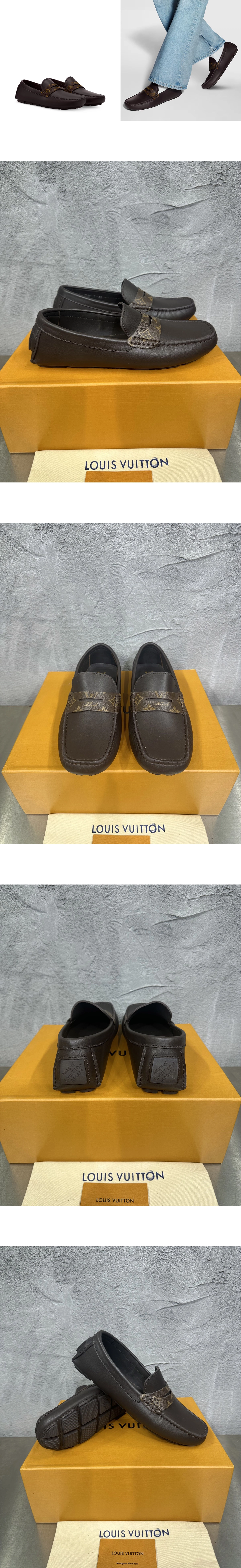 [LOUIS VUITTON] 루이비통 Monceau 몬자 플레인 카프스킨 모카신 마롱 1AIYMX